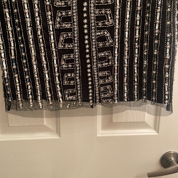 Gianni Bini Pearl Beaded Black Mini Dress - Picture 9 of 13